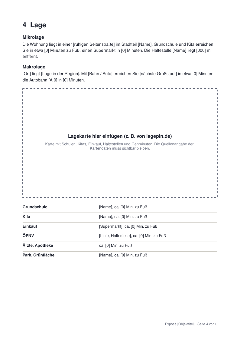 Seite 4 der Vorlage: Lage